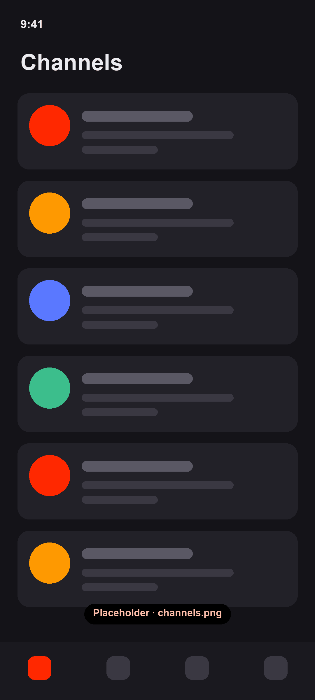A list of public channels.