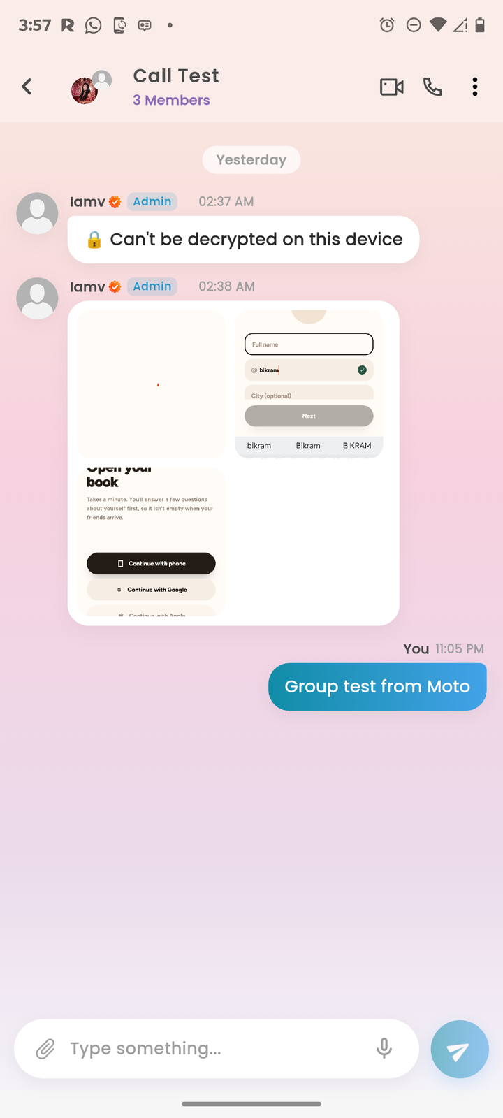 A group chat with several members.
